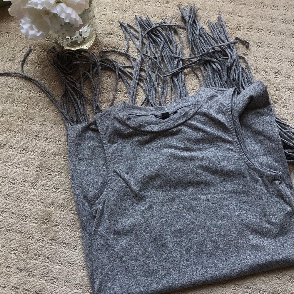 Topshop Sleeveless Dress with Fringe